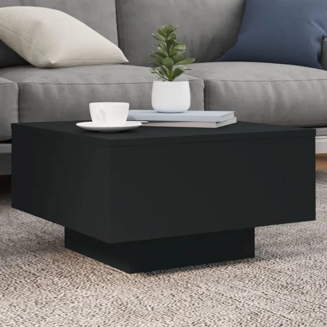 vidaXL Salontafel met LED-verlichting 55x55x31 cm zwart