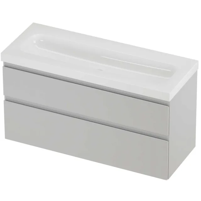 Proline Haga Badmeubelset Polystone Mezza Zonder Kraangat 120x46x66 cm Glans Wit Glans Wit