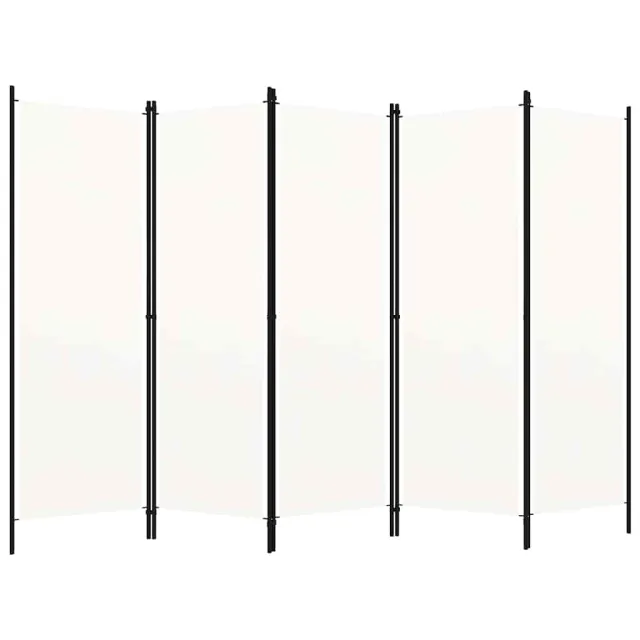 vidaXL Kamerscherm met 5 panelen 250x180 cm wit