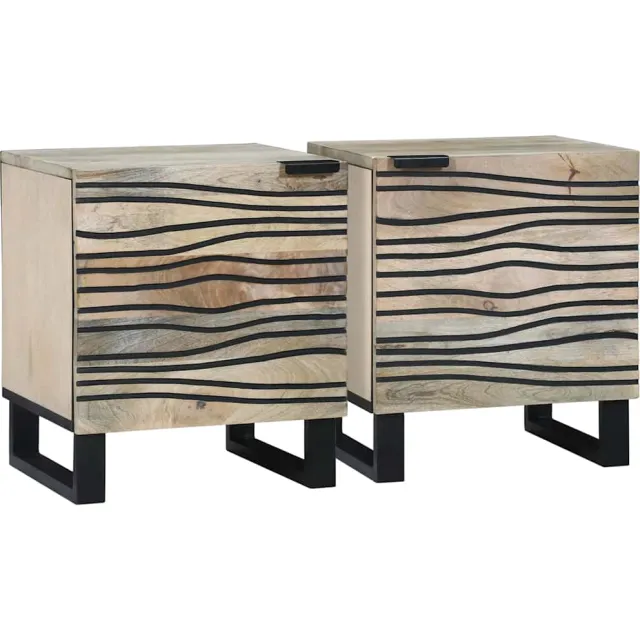 vidaXL Nachtkastje 2 st Wit 40 x 33 x 46 cm Bewerkt hout