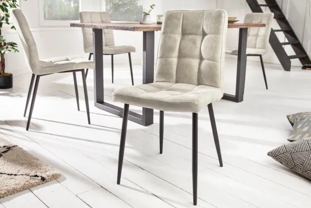 Invicta Interior Retro design stoel MODENA steengrijs met decoratieve stiksels - 40690 Zie omschrijving
