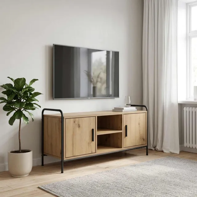 vidaXL Tv-meubel 99 x 33 x 50 cm Artisanaal eiken Bewerkt hout Bruin
