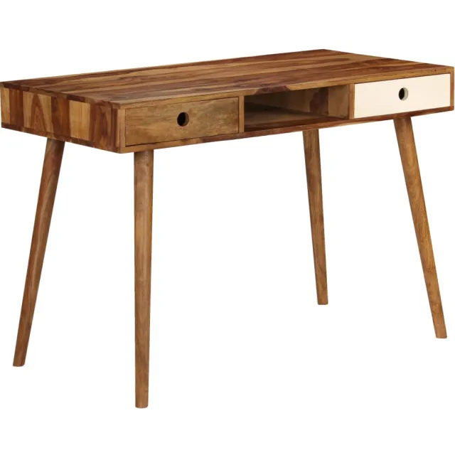 vidaXL Schrijftafel 110x55x76 cm massief acaciahout Bruin