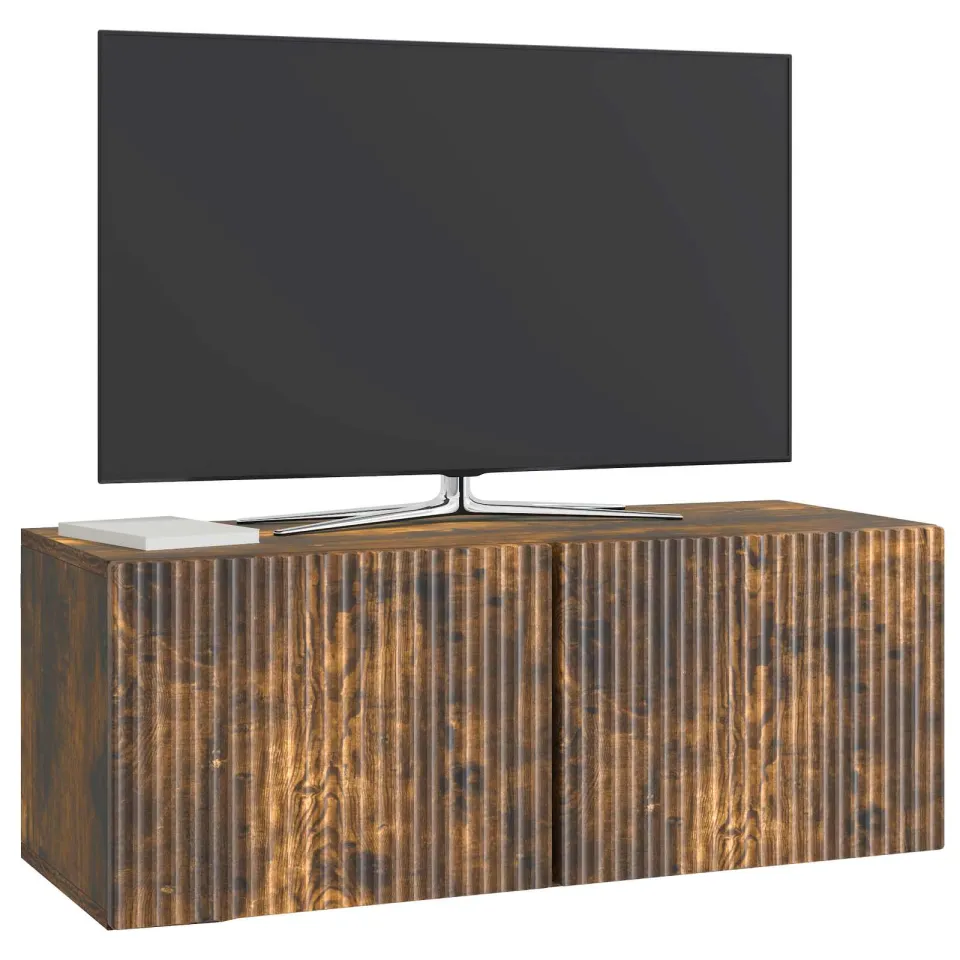 vidaXL Wandbeugel TV-kast 78,5 x 31 x 30 cm Gerookt eiken Bewerkt hout, foto 3