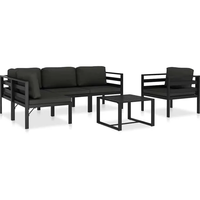 vidaXL 6-delige Loungeset met kussens aluminium antraciet Anthraciet