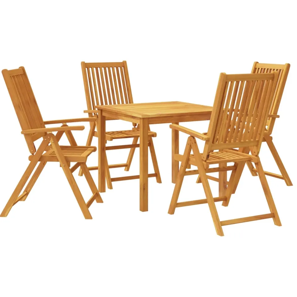 vidaXL 5-delige Eethoek 85x85x74 cm massief acaciahout bruin, foto 3