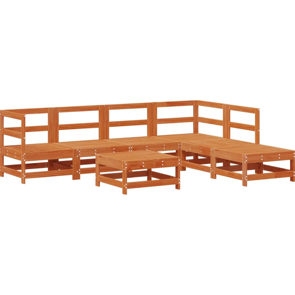 vidaXL Tuin loungeset 7 st Wasbruin Massief grenenhout bruin, foto 3