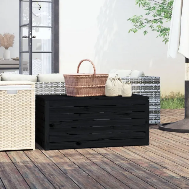 vidaXL Tuinbox 101x50,5x46,5 cm massief grenenhout zwart, foto 2