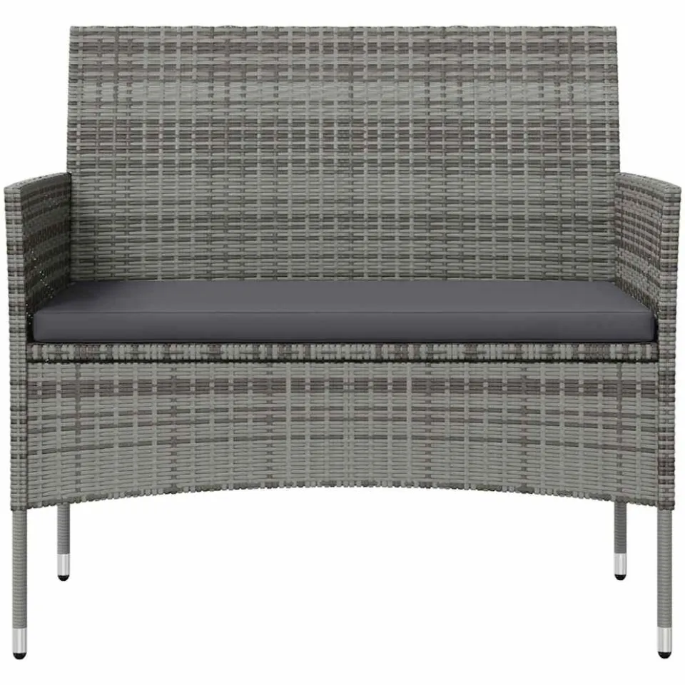 vidaXL 8-delige Loungeset met kussens poly rattan grijs, foto 4