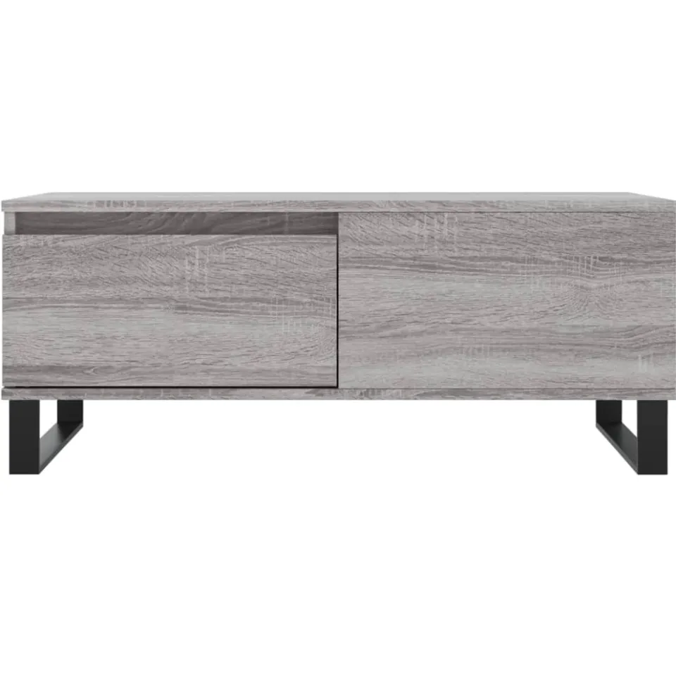 vidaXL Salontafel 90x50x36,5 cm bewerkt hout grijs sonoma