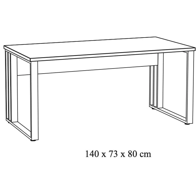 Bureau Newton 140cm bruin, foto 4
