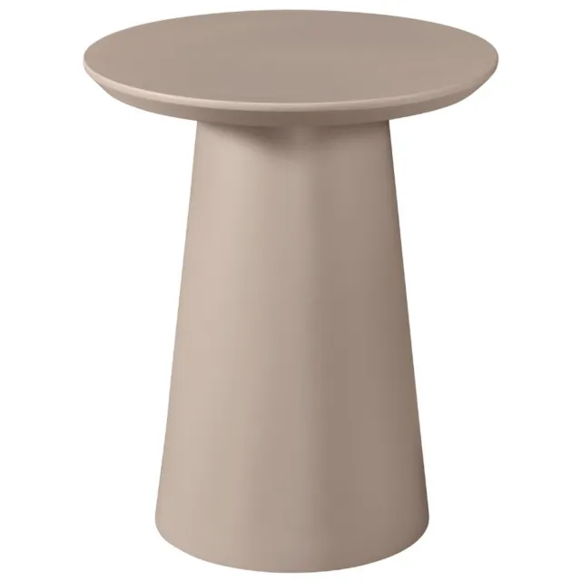 DÉJA Living Bijzettafel Kalix - Taupe - Ø40 cm - HPL - MDF - Minimalistisch - Kolompoot