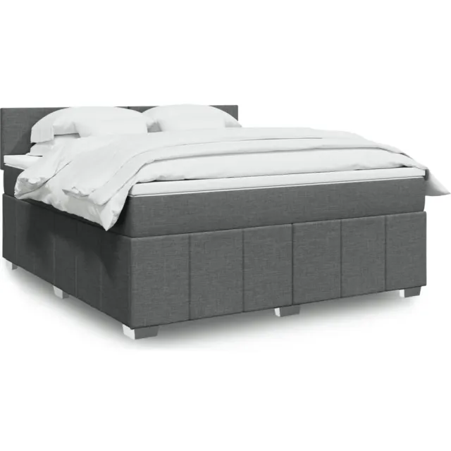 vidaXL Boxspring met matras stof donkergrijs 180x200 cm grijs