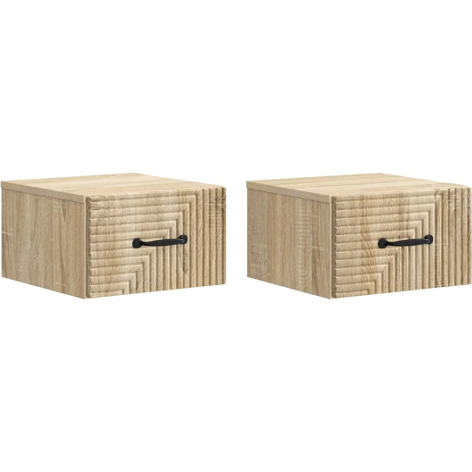 vidaXL Wandbeugel Bedkast 2 st Sonoma Eiken 34,5 x 33 x 20 cm, foto 3