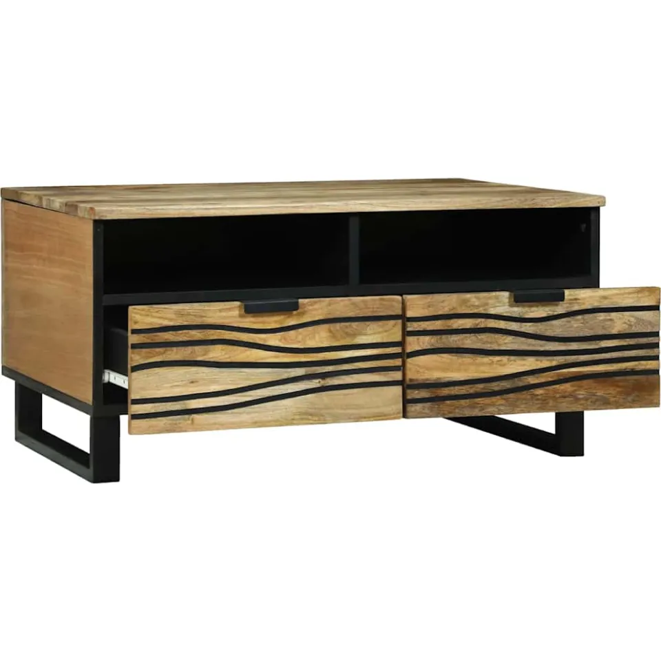 vidaXL Salontafel Naturel 80 x 54 x 40 cm Bewerkt hout, foto 2