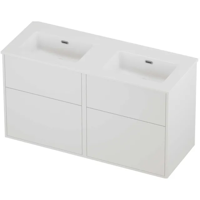 Proline Tribute Badmeubelset Porselein Elegant Zonder Gat 120x46x67 cm Glans Wit Mat White Mat Wit