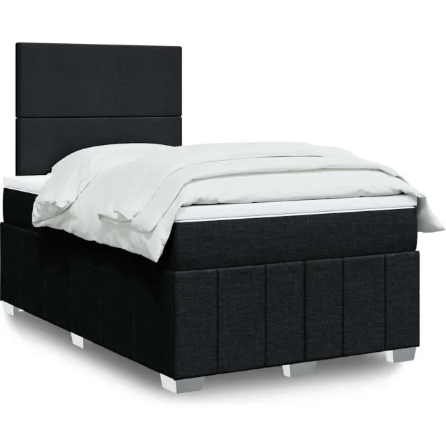 vidaXL Boxspring met matras stof zwart 120x190 cm