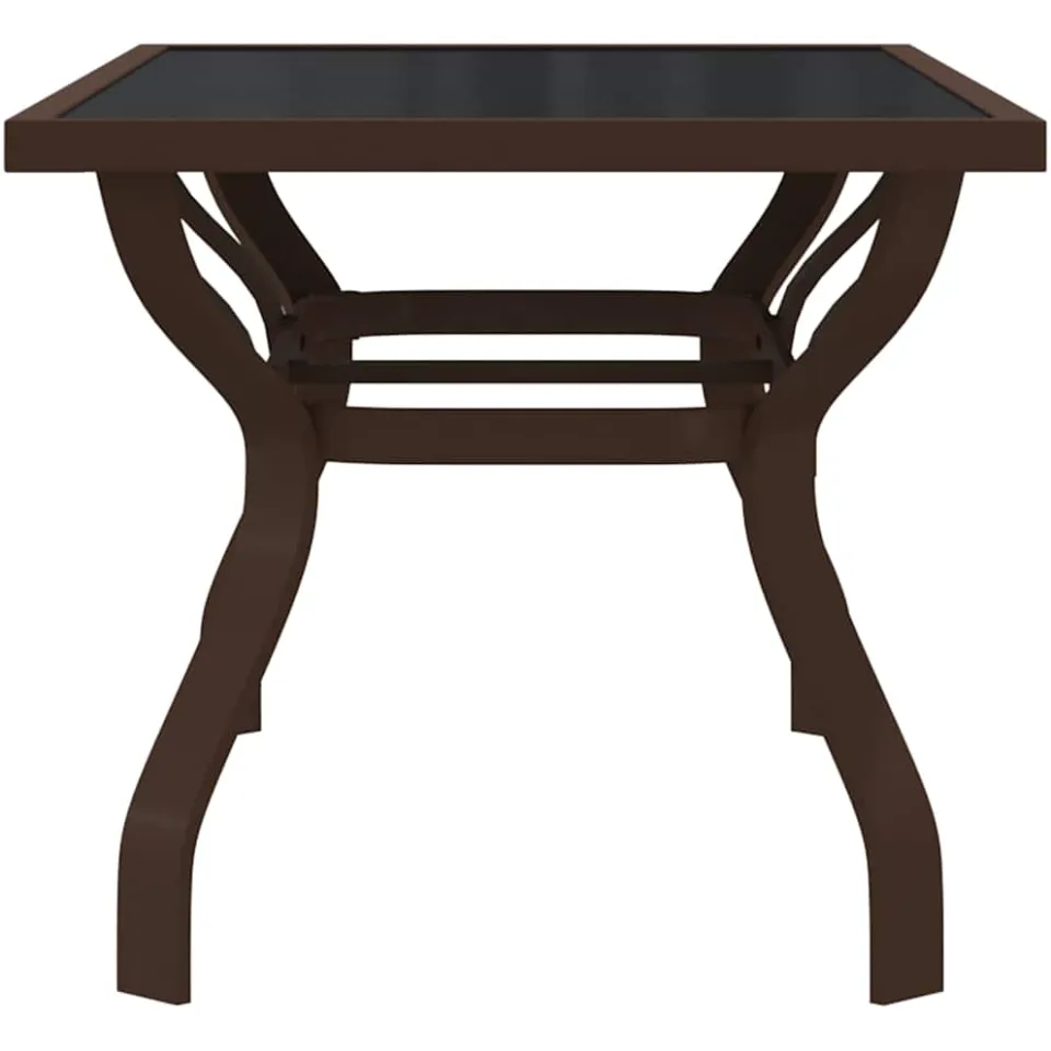 vidaXL Tuintafel 140x70x70 cm staal en glas bruin en zwart, foto 4