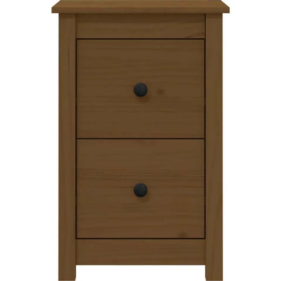 vidaXL Nachtkastje 40x35x61,5 cm massief grenenhout honingbruin bruin, foto 3