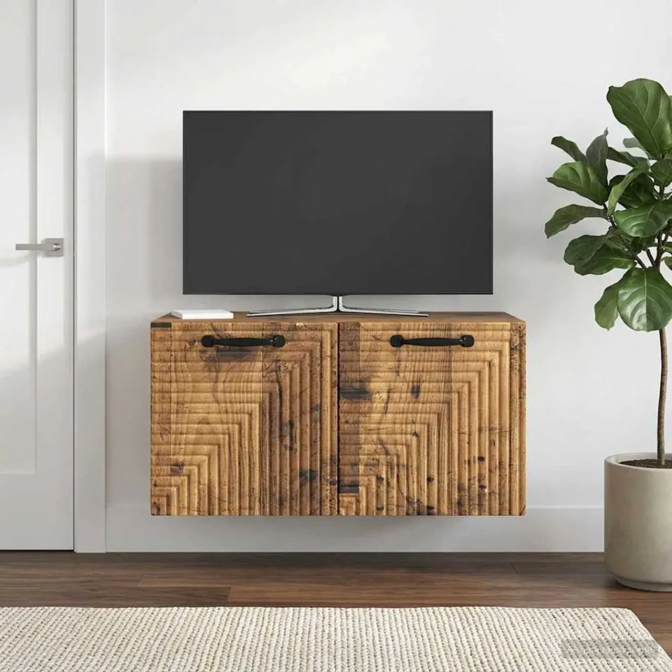 vidaXL Wandbeugel TV-kast Oud hout 59,5 x 31 x 30 cm Bewerkt hout bruin, foto 4