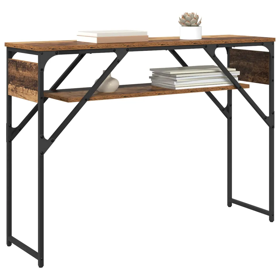 vidaXL Consoletafel Oud Hout Bewerkt hout 105x30x75cm Bruin