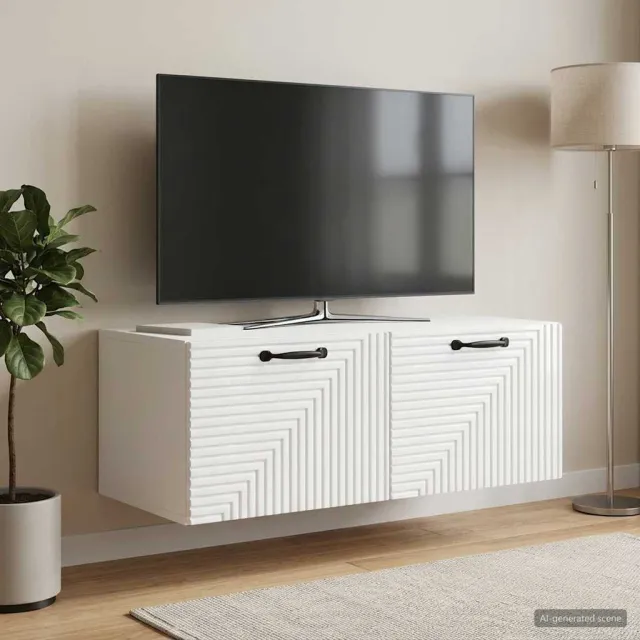 vidaXL Wandbeugel TV-kast Hoogglans Wit 78,5 x 41 x 30 cm Bewerkt hout