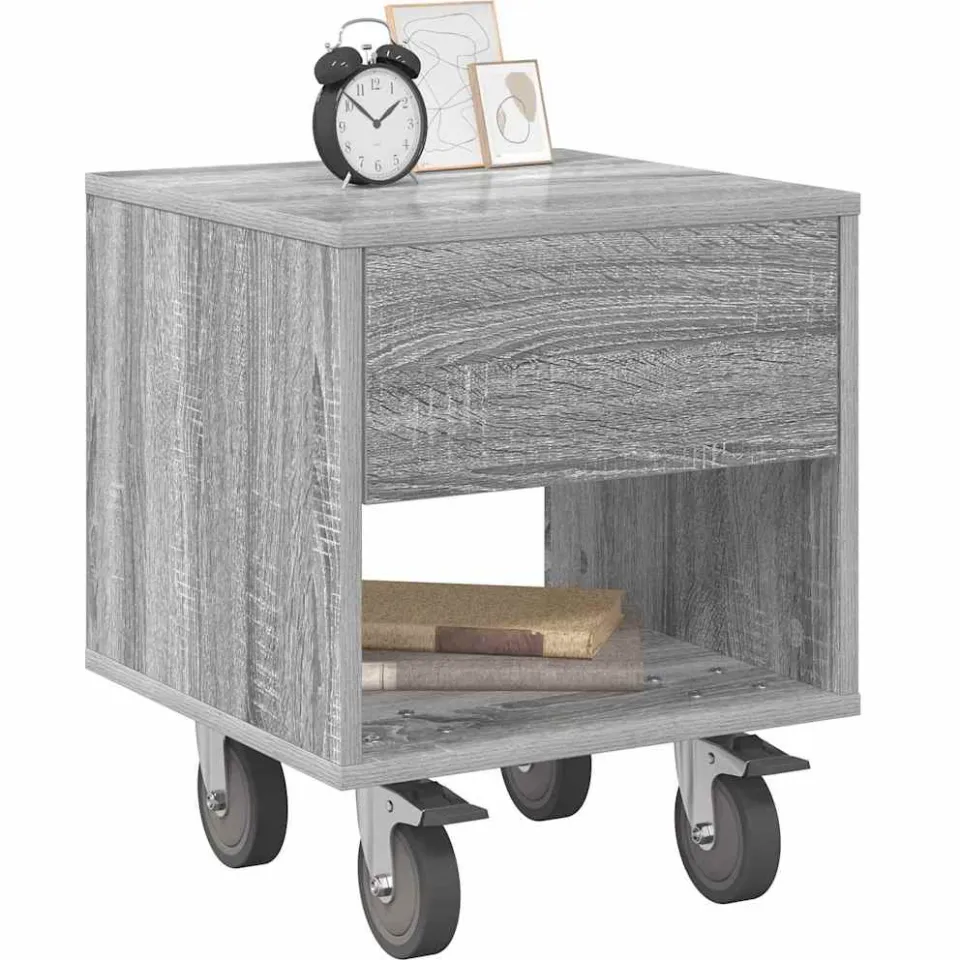 vidaXL Nachtkastje Grijs Sonoma 40,5 x 40 x 48 cm Bewerkt hout