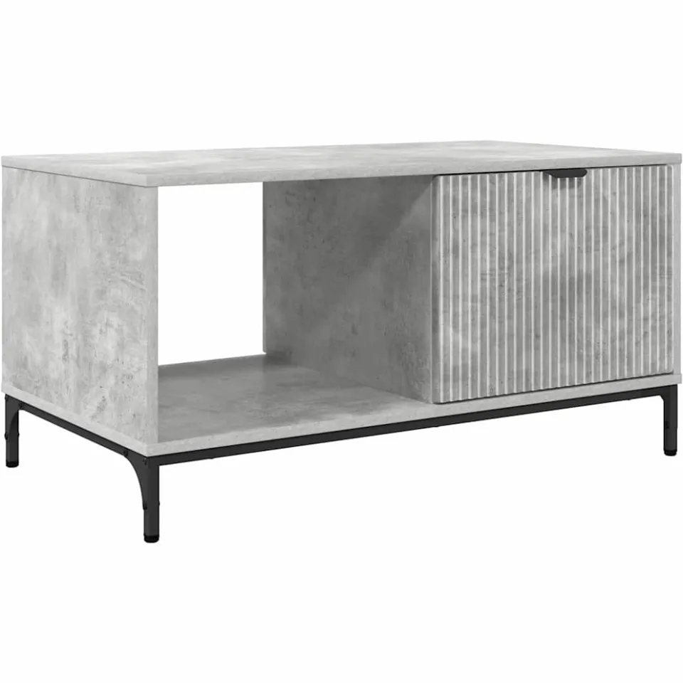 vidaXL Salontafel Beton Grijs 90 x 49 x 46 cm Bewerkt hout, foto 3
