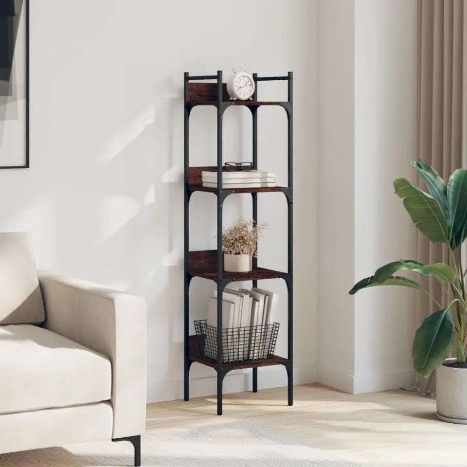 vidaXL Bookshelf 4-laags Tall Brown Oak, foto 3