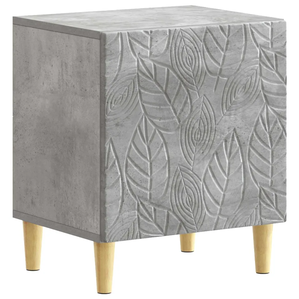 vidaXL Nachtkastje Betongrijs 43 x 34,5 x 50 cm Bewerkt hout grijs, foto 3