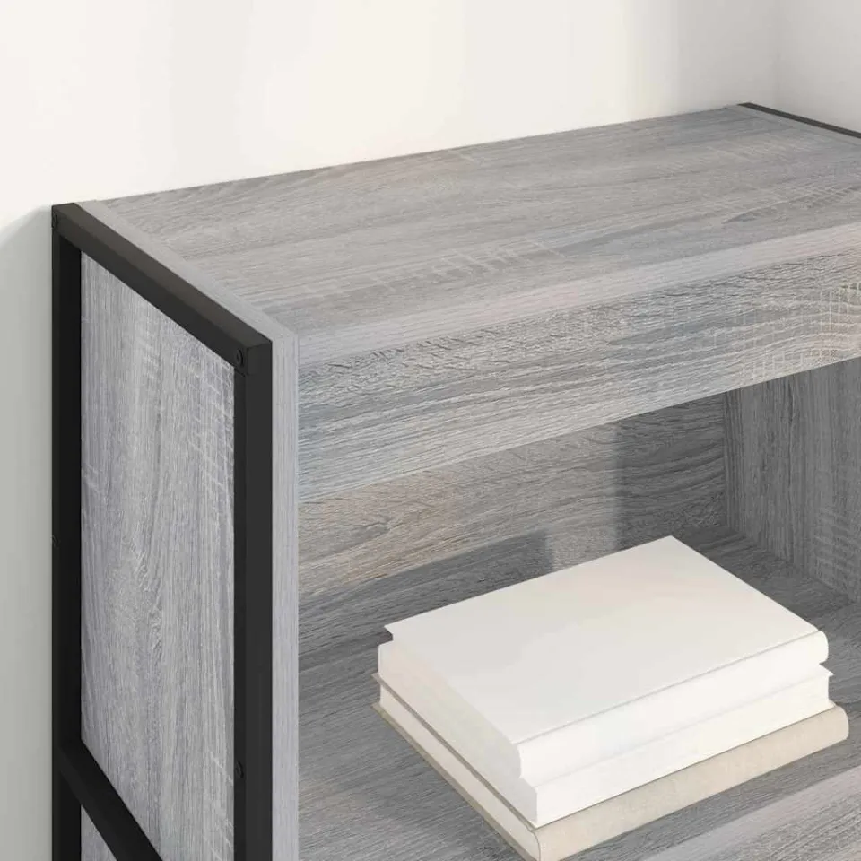 vidaXL Boekenkast 60 x 30 x 121 cm Bewerkt hout Grijs Sonoma, foto 3