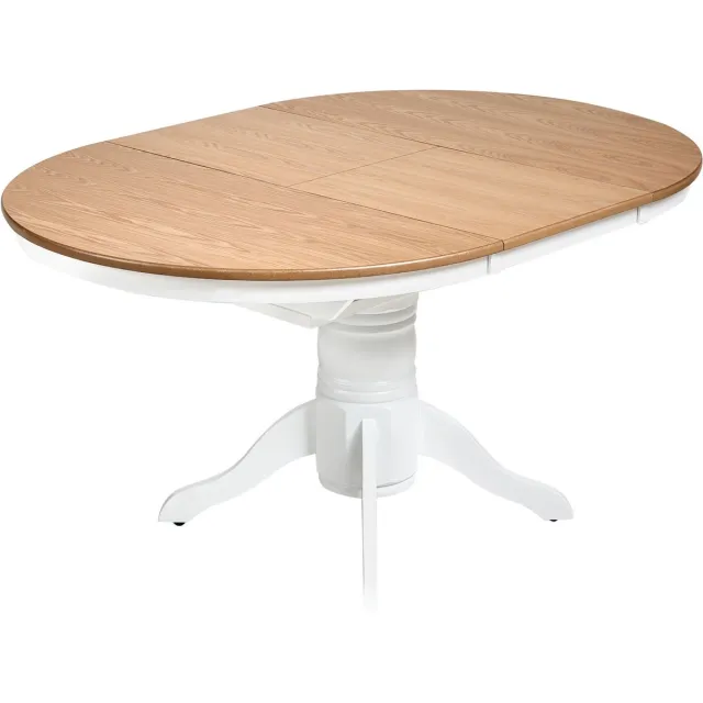 Beliani AKRON - Uitschuifbare eettafel - Lichtbruin - 106/150 cm - Rubberhout