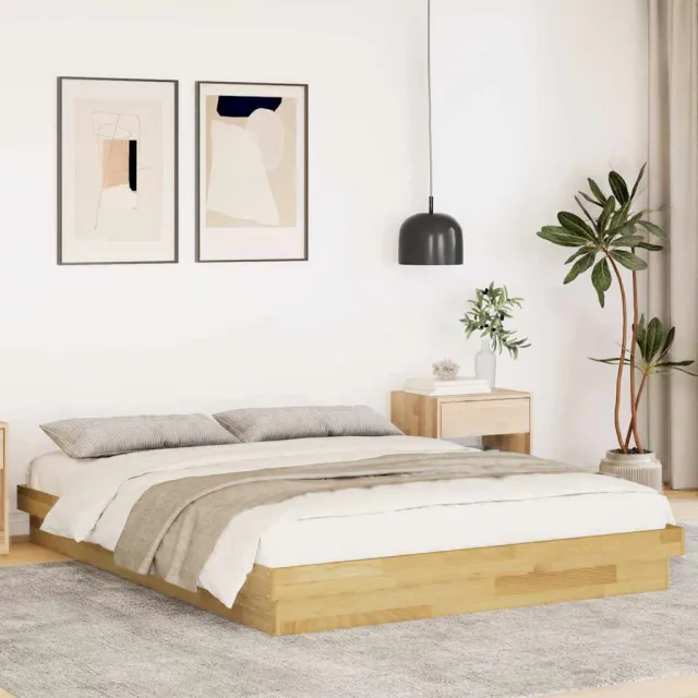 vidaXL Bedframe zonder matras 150x200 cm massief hout eiken Bruin