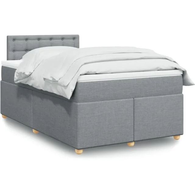 vidaXL Boxspring met matras stof lichtgrijs 120x190 cm grijs