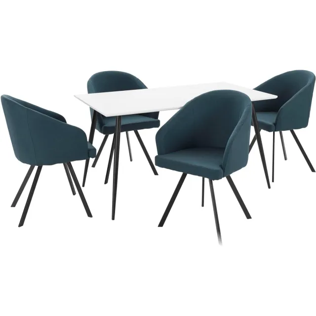 Notio Living Dino&Barry-Eetset - 140 cm - Blauw/Wit
