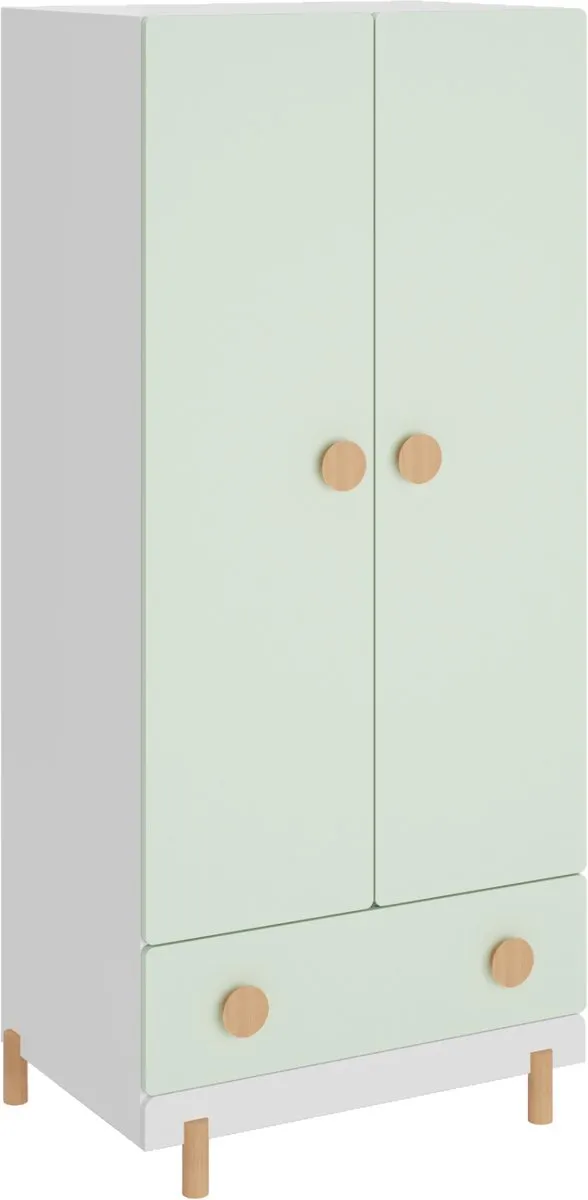 en.casa Kinderkledingkast Vaarentaa met lade 126x60x41 cm mintgroen [en.casa] mintgroen met lade