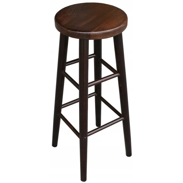 Metdrew Houten Barkruk 81 cm - Massief Beukenhout - Bruin/Noten