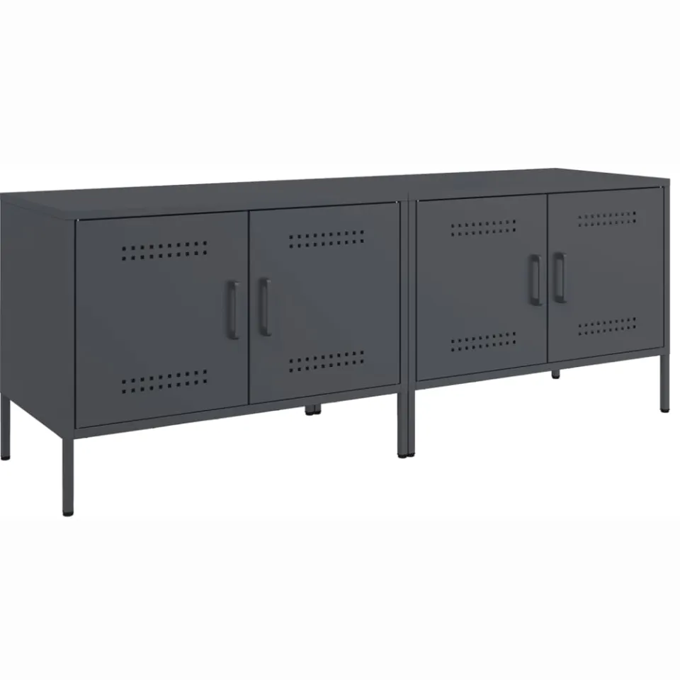 vidaXL Tv-meubelen 2 st 68x39x50,5 cm staal antracietkleurig