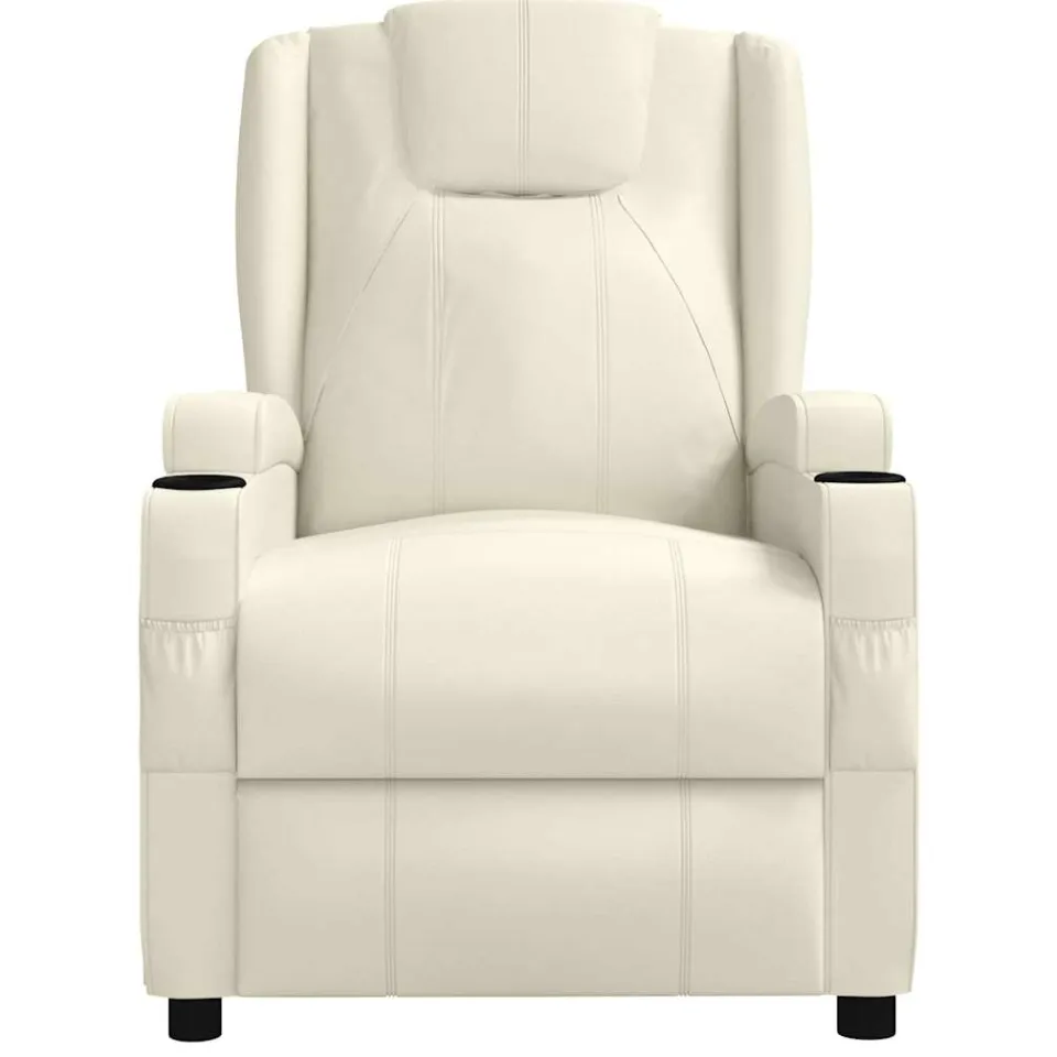 vidaXL Massagestoel kunstleer crèmewit