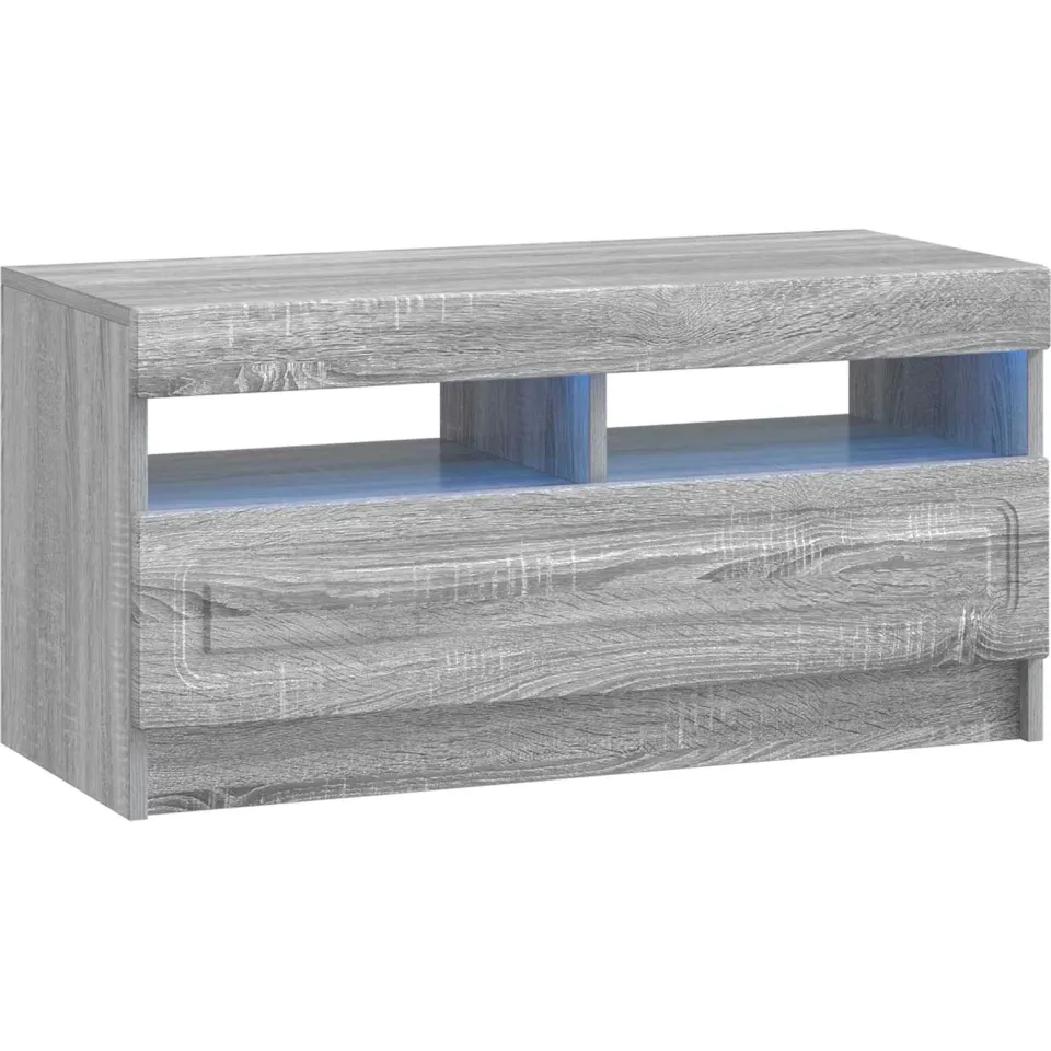 vidaXL LED tv-meubel Grijs Sonoma Bewerkt hout, foto 3