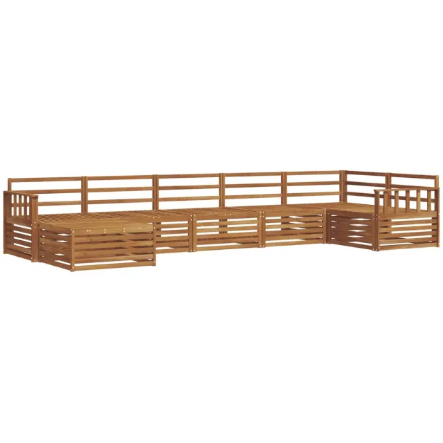 vidaXL Buiten - bank - set - 7 - st - 7-zits - Naturel - Massief - Acacia - Hout