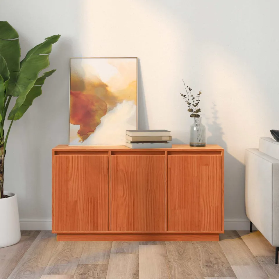 vidaXL Dressoir Bruin Eiken 111 x 34 x 60 cm Massief grenenhout, foto 3