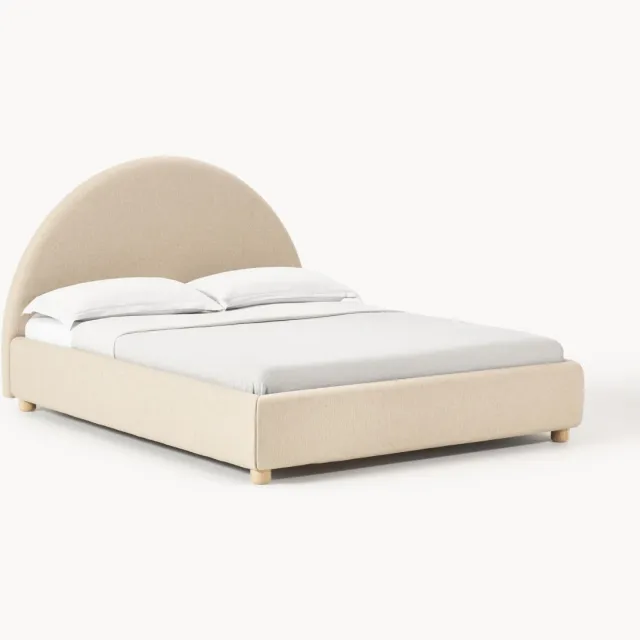 Westwing Collection Gestoffeerd bed Ebba Beige