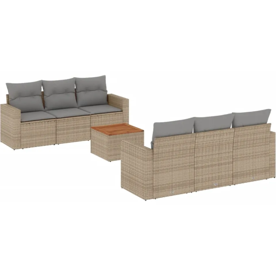 vidaXL Patio Sofa Set 6-zits Mix Beige en Lichtgrijs, foto 3