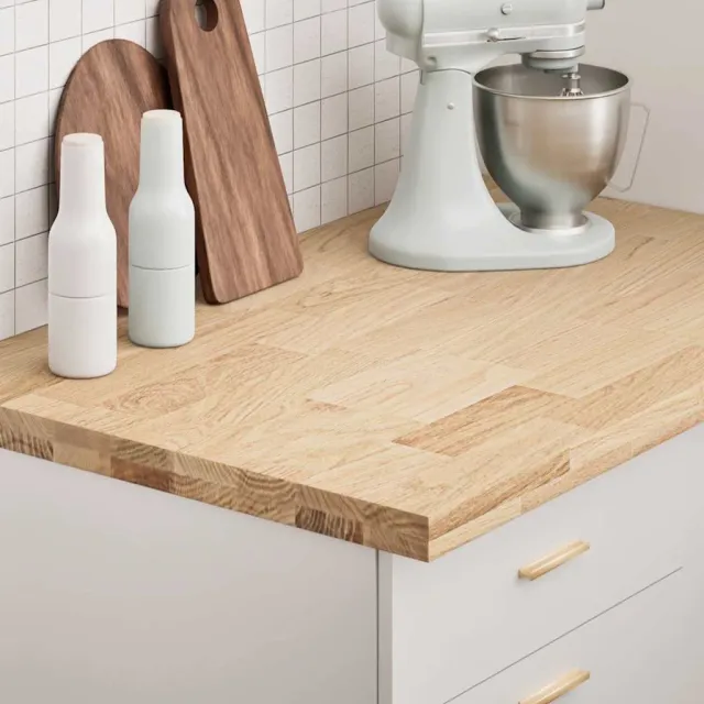 vidaXL Keuken werkblad rechthoekig 100x63,5x4 cm massief eikenhout Bruin