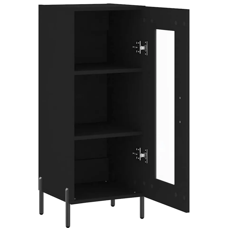 vidaXL Dressoir 34,5x34x90 cm bewerkt hout zwart, foto 3