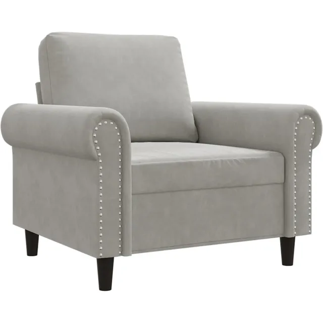 vidaXL Fauteuil - 60 - cm - fluweel - lichtgrijs