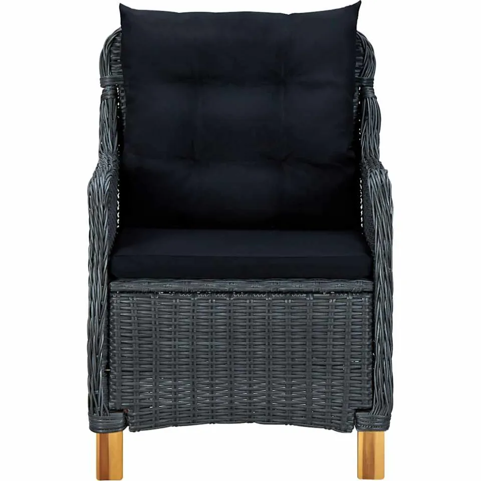 vidaXL 7-delige Tuinset met kussens poly rattan donkergrijs grijs, foto 4