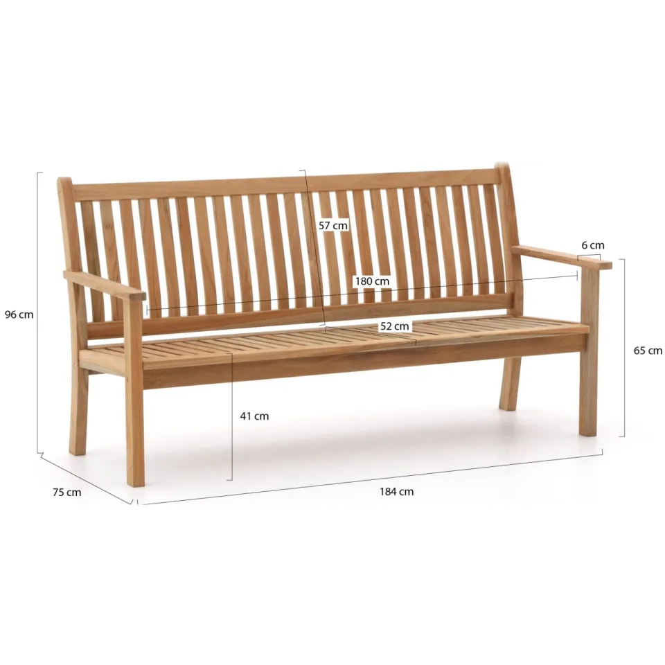 Sunyard Furniture Sunyard Oxford tuinbank 180cm bruin, foto 2