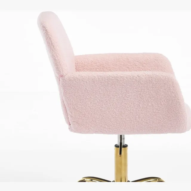 COVREO Bureaustoel 59x46x79 cm lichtroze stof, draaibaar en verstelbaar Light Pink